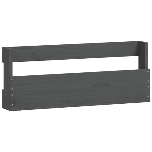 Væghængte skohylder 2 stk. 59x9x23 cm massivt fyrretræ grå