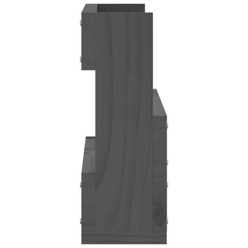 Væghængte skohylder 2 stk. 59x9x23 cm massivt fyrretræ grå