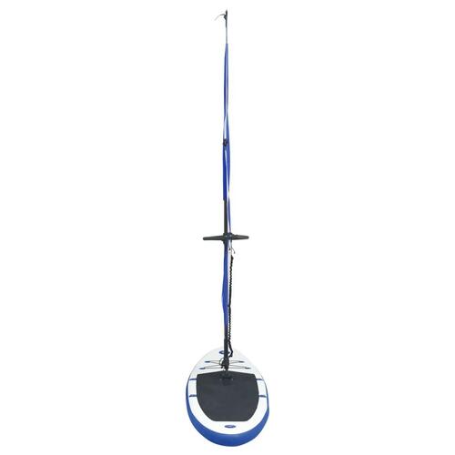 Oppusteligt paddleboard med sejl blå og hvid