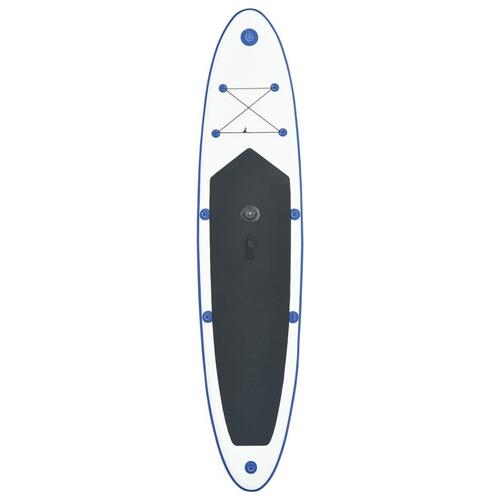 Oppusteligt paddleboard med sejl blå og hvid
