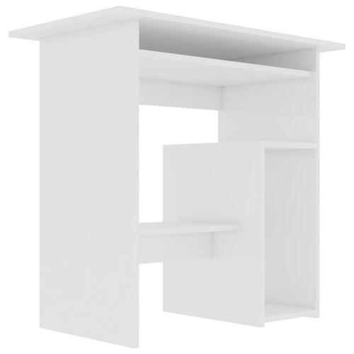Skrivebord 80x45x74 cm konstrueret træ hvid højglans