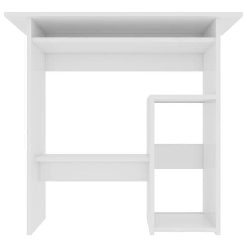 Skrivebord 80x45x74 cm konstrueret træ hvid højglans