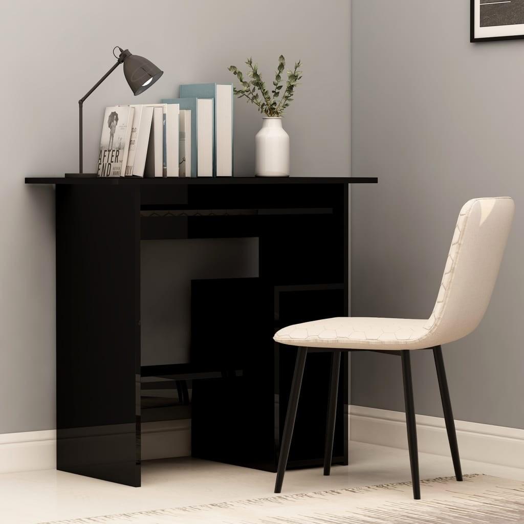 Skrivebord 80 x 45 x 74 cm spånplade sort højglans