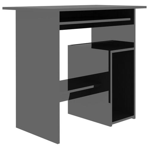 Skrivebord 80 x 45 x 74 cm spånplade sort højglans