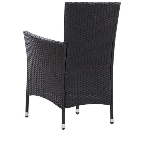 Udendørs spisebordssæt 5 dele polyrattan sort