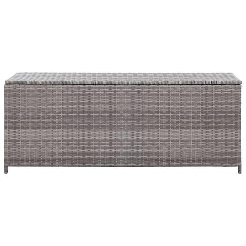 Opbevaringskasse til haven 120x50x60 cm polyrattan grå