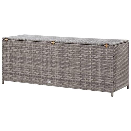Opbevaringskasse til haven 120x50x60 cm polyrattan grå