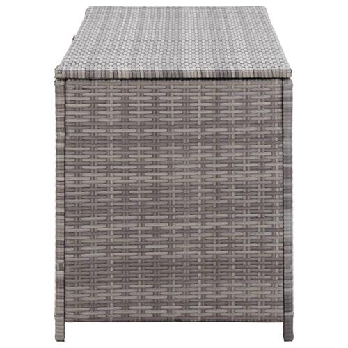 Opbevaringskasse til haven 120x50x60 cm polyrattan grå