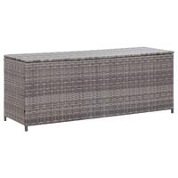 Opbevaringskasse til haven 150x50x60 cm polyrattan grå