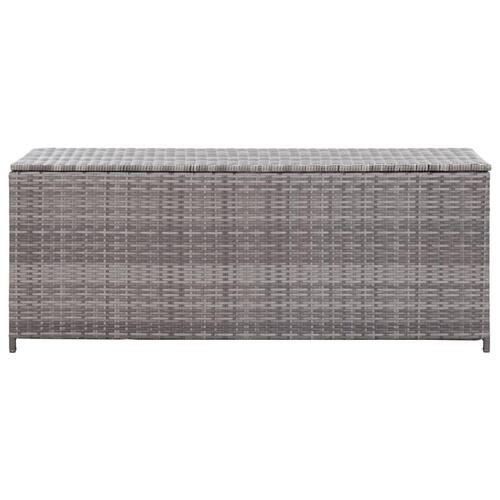 Opbevaringskasse til haven 150x50x60 cm polyrattan grå