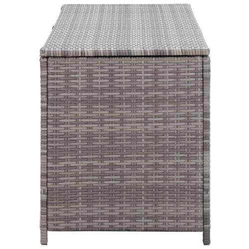 Opbevaringskasse til haven 150x50x60 cm polyrattan grå