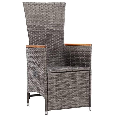 Havelænestole 2 stk. med hynder polyrattan grå
