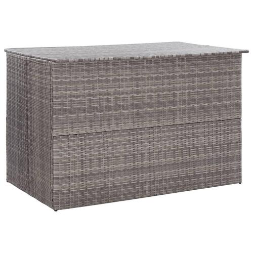 Opbevaringskasse til haven 150x100x100 cm polyrattan grå
