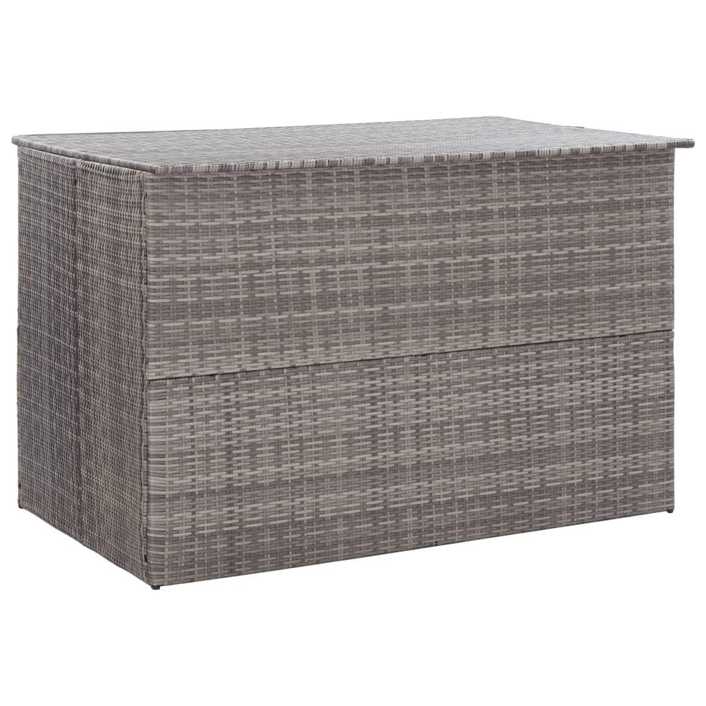 Opbevaringskasse til haven 150x100x100 cm polyrattan grå
