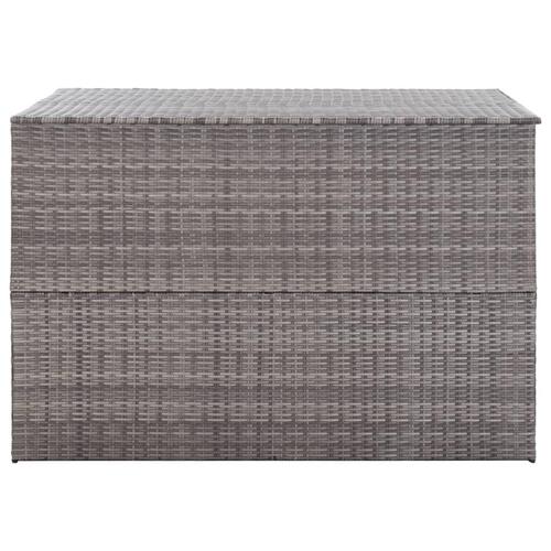 Opbevaringskasse til haven 150x100x100 cm polyrattan grå