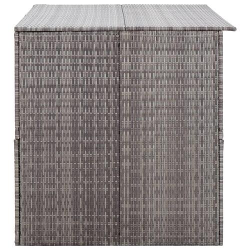 Opbevaringskasse til haven 150x100x100 cm polyrattan grå