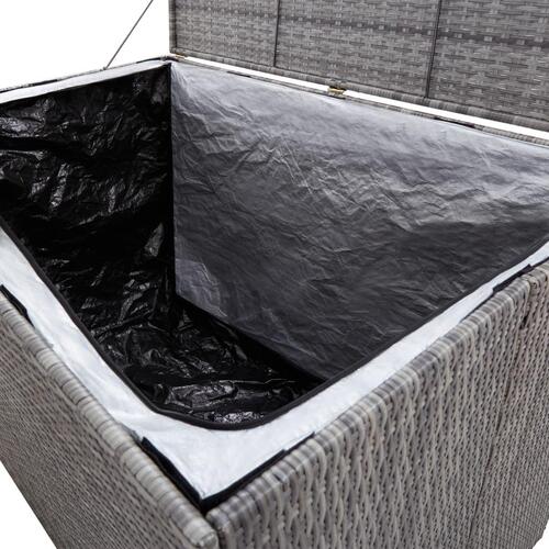 Opbevaringskasse til haven 150x100x100 cm polyrattan grå