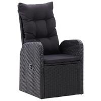 Havelænestole 2 stk. med hynder polyrattan sort