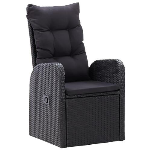 Havelænestole 2 stk. med hynder polyrattan sort