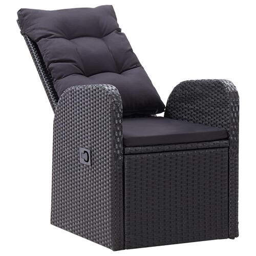 Havelænestole 2 stk. med hynder polyrattan sort