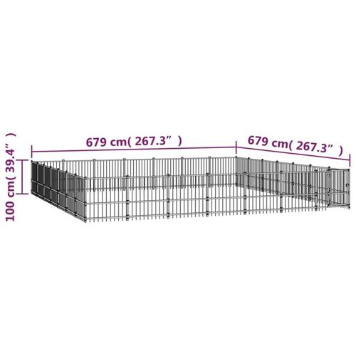Udendørs hundebur 46,1 m² stål