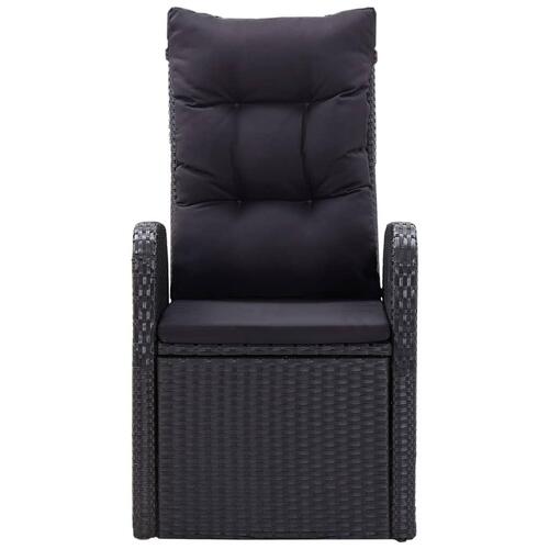 Havelænestole 2 stk. med hynder polyrattan sort