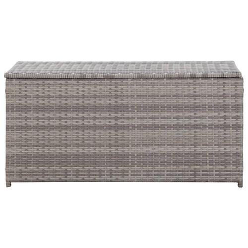 Opbevaringskasse til haven 100x50x50 cm polyrattan grå