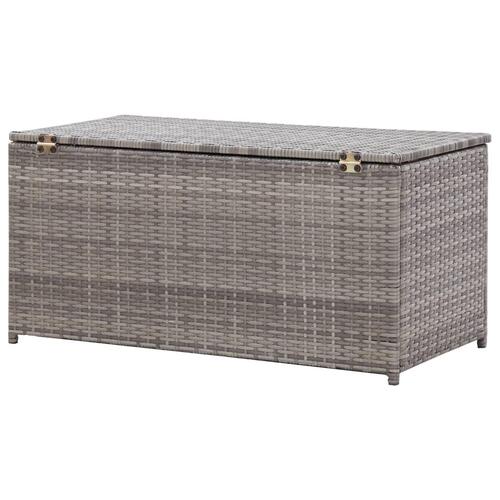 Opbevaringskasse til haven 100x50x50 cm polyrattan grå