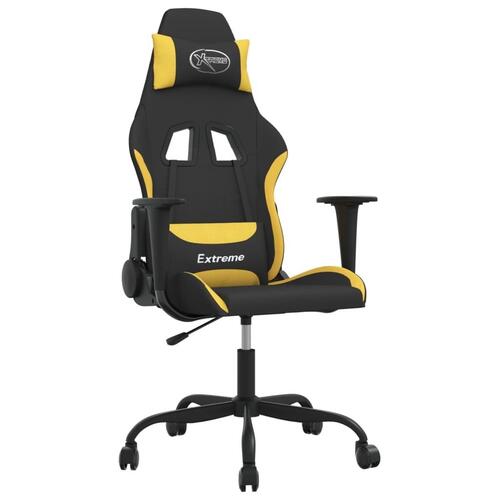 Gamingstol stof sort og gul