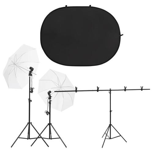Fotostudiesæt med lampesæt og fotobaggrund