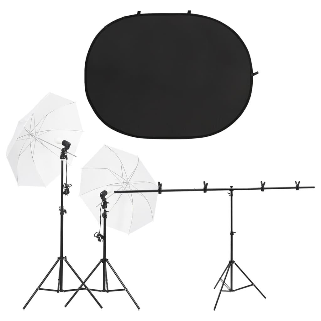 Fotostudiesæt med lampesæt og fotobaggrund