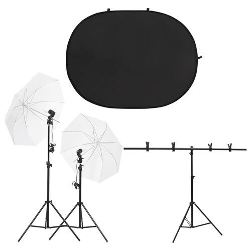 Fotostudiesæt med lampesæt og fotobaggrund