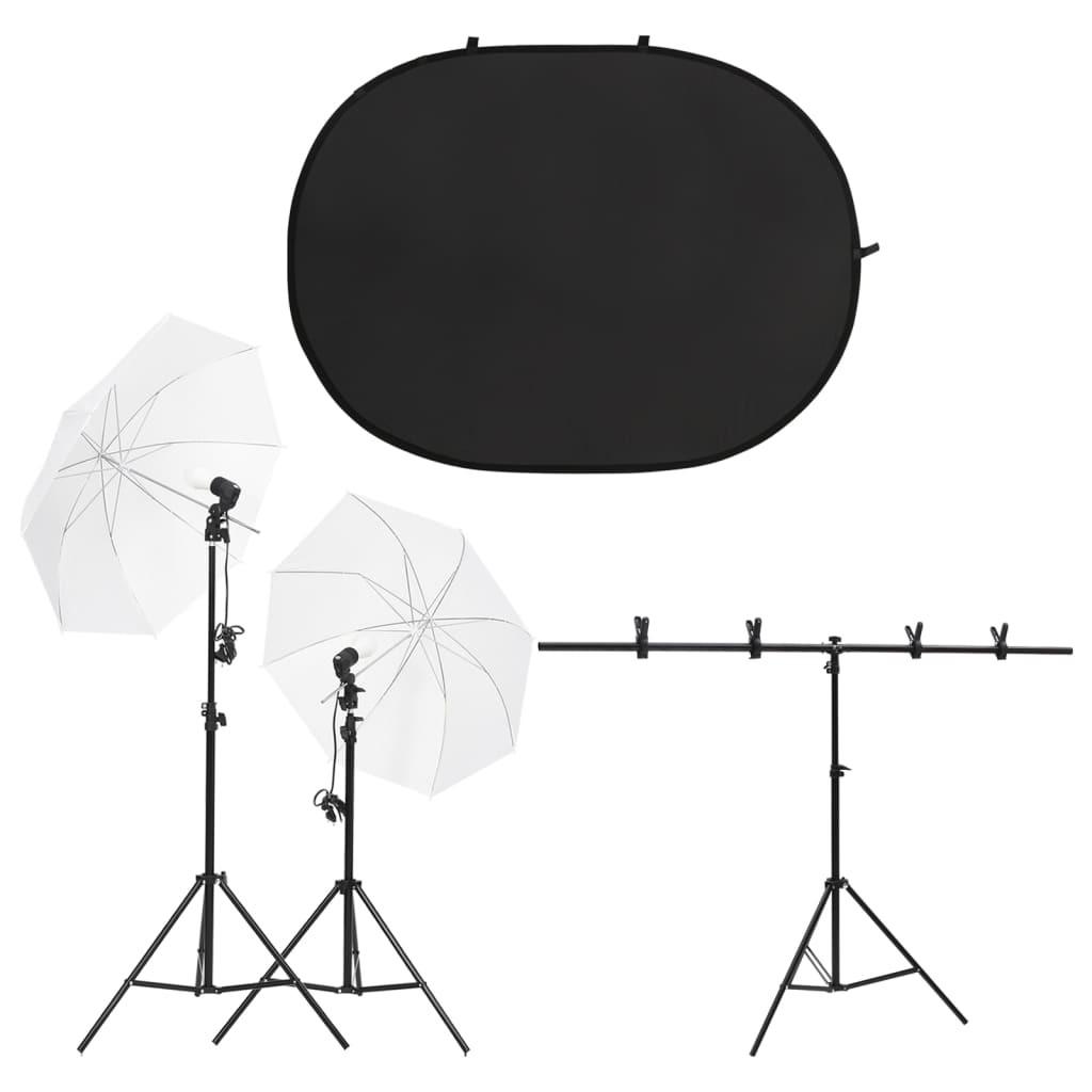 Fotostudiesæt med lampesæt og fotobaggrund
