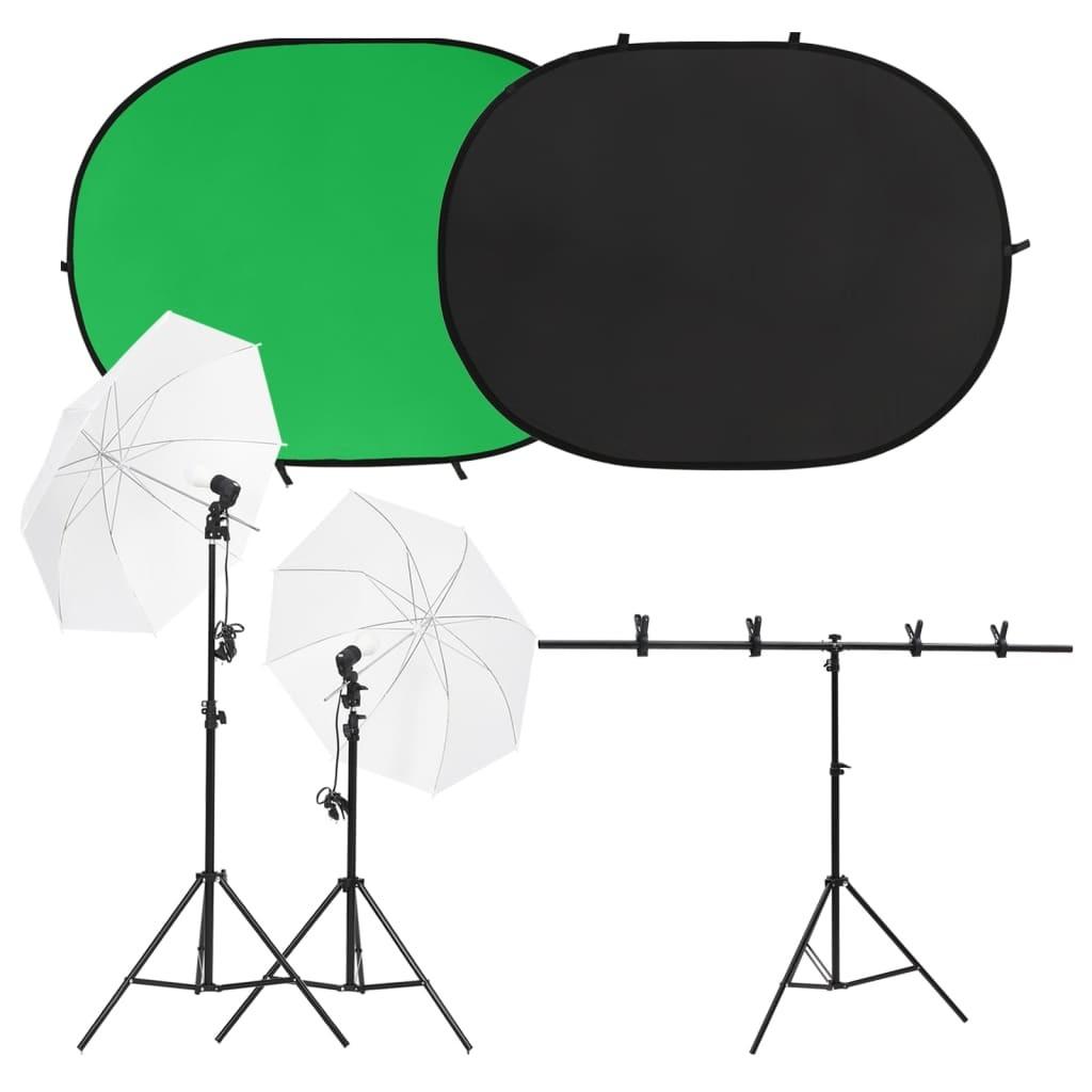 Fotostudiesæt med lampesæt og fotobaggrund
