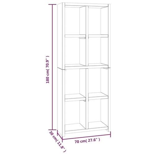 Bogreol 70x30x180 cm massivt teaktræ