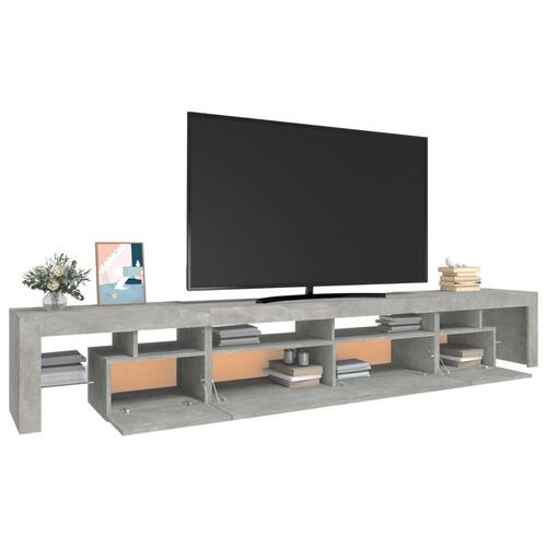 Tv-bord med LED-lys 260x36,5x40 cm betongrå