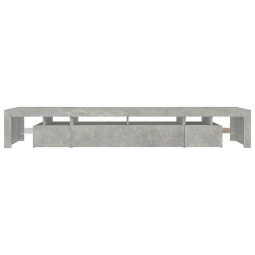 Tv-bord med LED-lys 260x36,5x40 cm betongrå