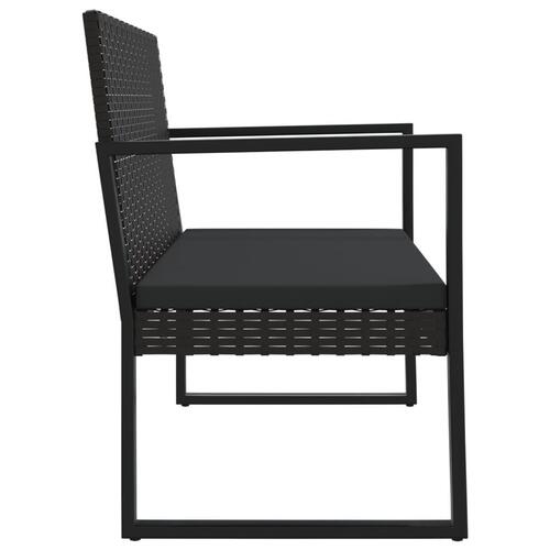 Loungesæt til haven 4 dele med hynder polyrattan sort