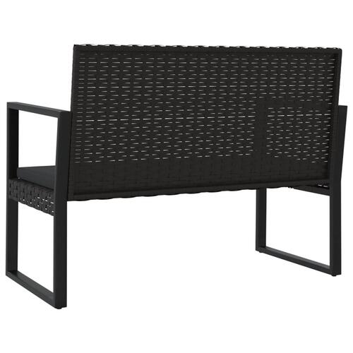 Loungesæt til haven 4 dele med hynder polyrattan sort