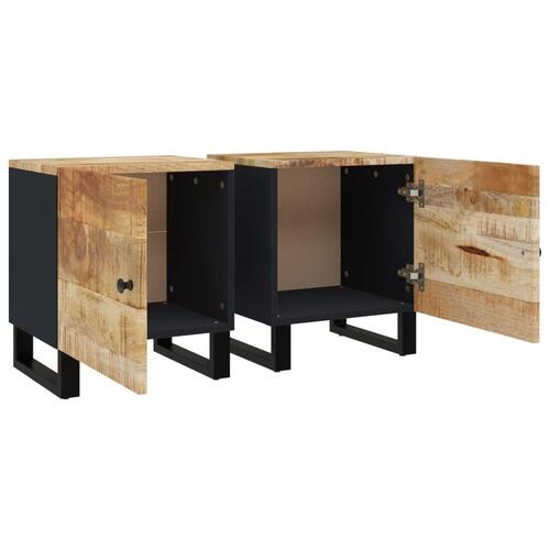 Sengeborde 2 stk. 40x33x46 cm massivt mangotræ