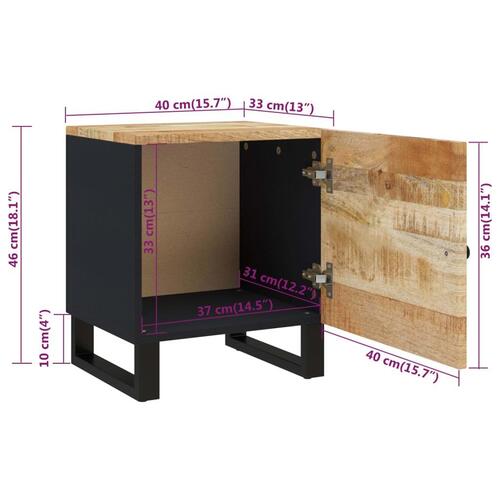 Sengeborde 2 stk. 40x33x46 cm massivt mangotræ