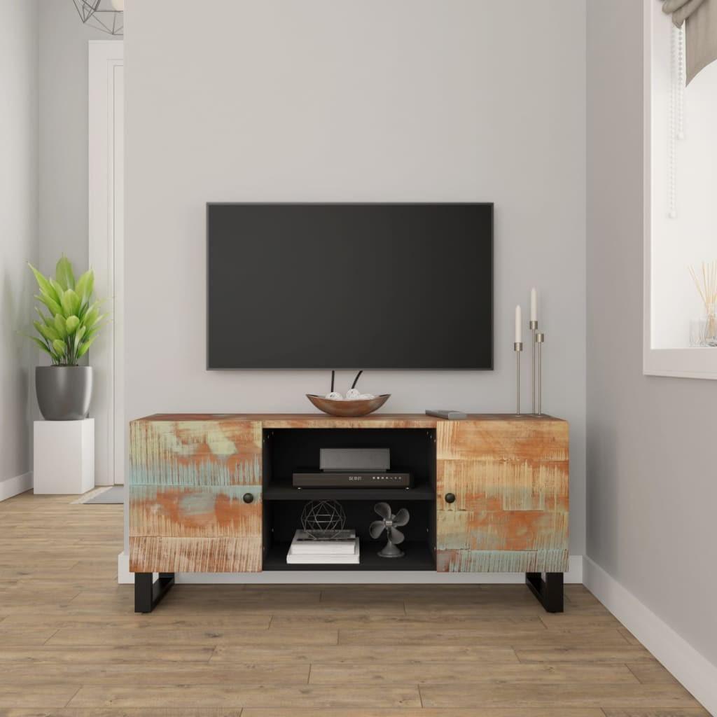Tv-bord 105x33x46 cm massivt genbrugstræ