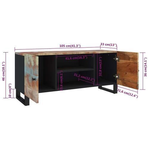 Tv-bord 105x33x46 cm massivt genbrugstræ