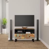 Tv-bord 70x33x46cm massivt genbrugstræ