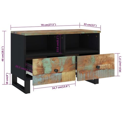 Tv-bord 70x33x46cm massivt genbrugstræ