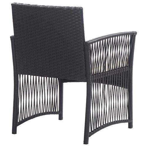 Haveloungesæt 4 dele med hynde polyrattan sort