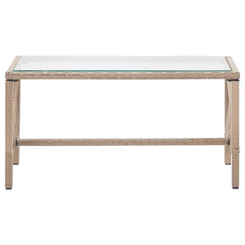 Haveloungesæt 4 dele med hynde polyrattan beige