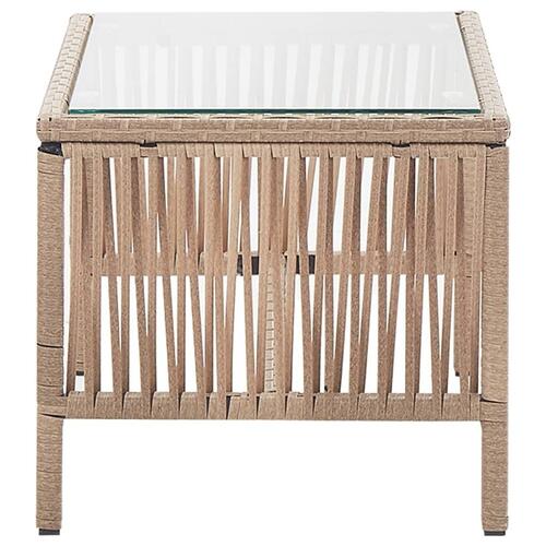 Haveloungesæt 4 dele med hynde polyrattan beige