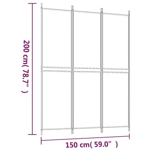 3-panels rumdeler 150x200 cm stof brun