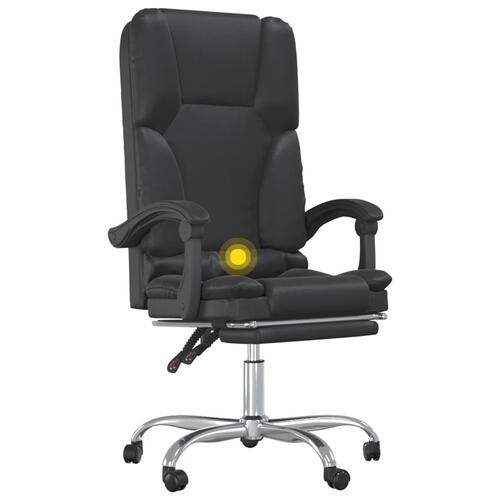 Kontorstol med massagefunktion kunstlæder sort